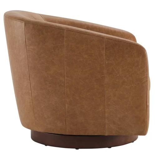 Bennett Genuine Leather Swivel Barrel Chair - Image 3