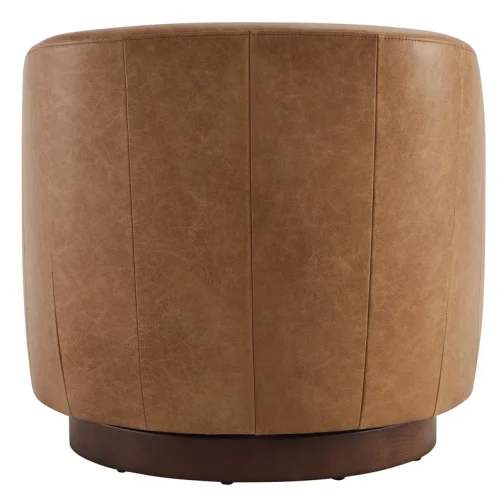 Bennett Genuine Leather Swivel Barrel Chair - Image 4