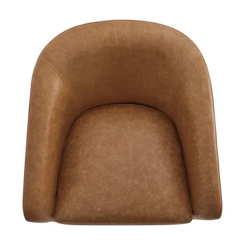 Bennett Genuine Leather Swivel Barrel Chair - Image 5