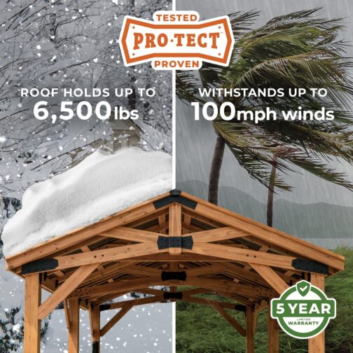 12x10 Arlington Gazebo with Electric - Lt Brown - Image 4