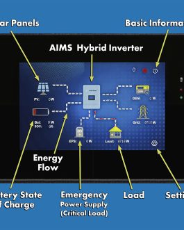 AIMS Power Hybrid Inverter Charger 4.6 kW Inverter Output 6.9 kW Solar Input Grid Tie Battery Back Up Net Metering
