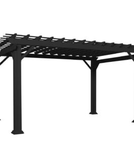 12×10 Stratford Traditional Steel Pergola With Sail Shade Soft Canopy