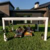 14x10 Windham Modern Steel Pergola With Sail Shade Soft Canopy - Image 16