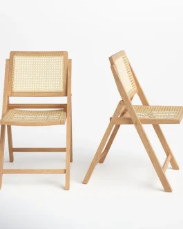 Dan Rattan Folding Dining Chair (Set of 2)