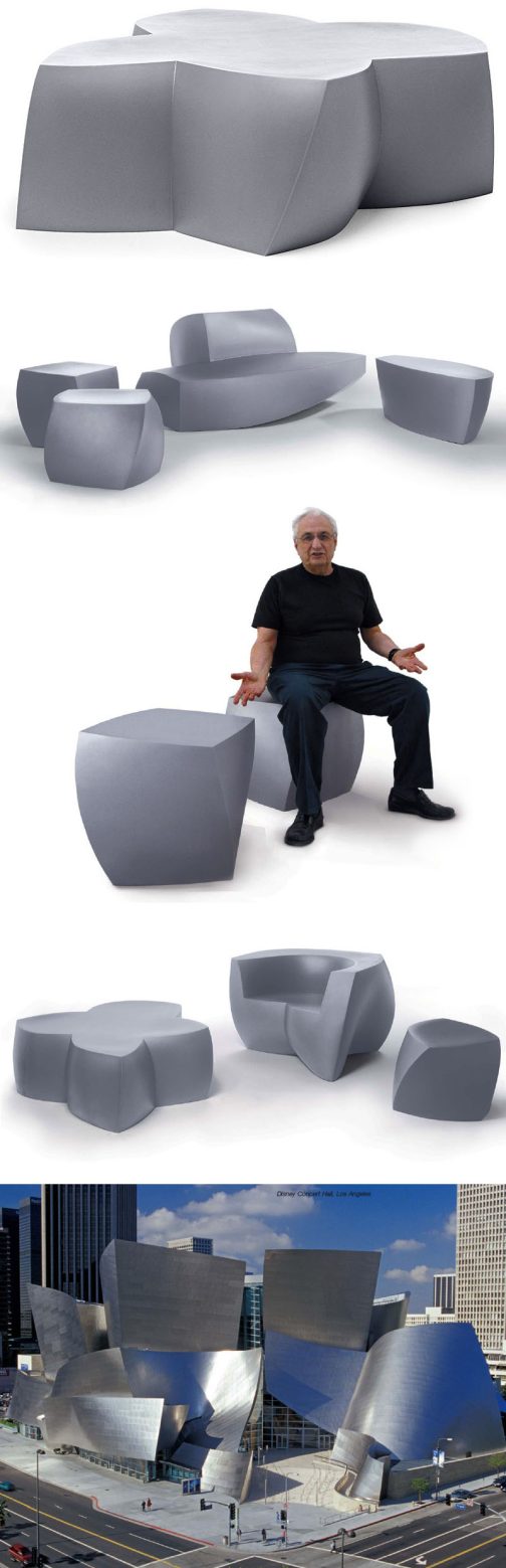 Frank Gehry Original Heller Modern Outdoor Coffee Table, Silver - Image 2
