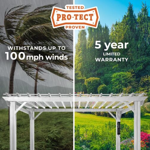 14x12 Hawthorne Traditional Steel Pergola With Sail Shade Soft Canopy - Image 11