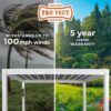 14x10 Windham Modern Steel Pergola With Sail Shade Soft Canopy - Image 10
