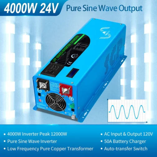 4000W DC 24V Pure Sine Wave Inverter With Charger - Image 2