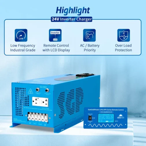 3000W DC 24V Pure Sine Wave Inverter With Charger - Image 2