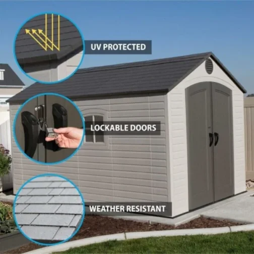Lifetime 8×12.5 Plastic Storage Shed Kit W/ Floor - Image 2