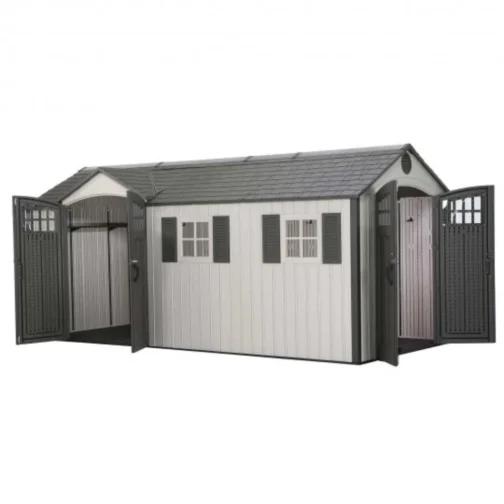 Lifetime 17.5×8 Dual Entry Plastic Shed Kit W/ Floor & Windows