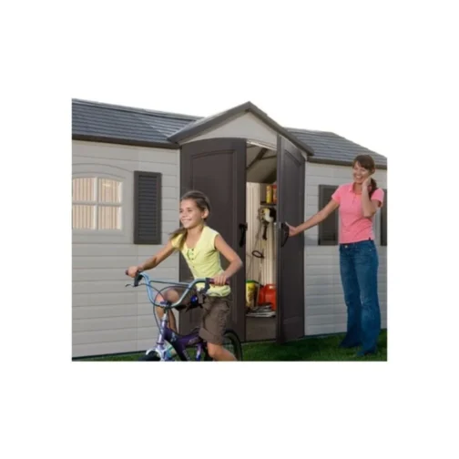 Lifetime 15×8 Plastic Garden Storage Shed Kit W/ Floor - Image 2