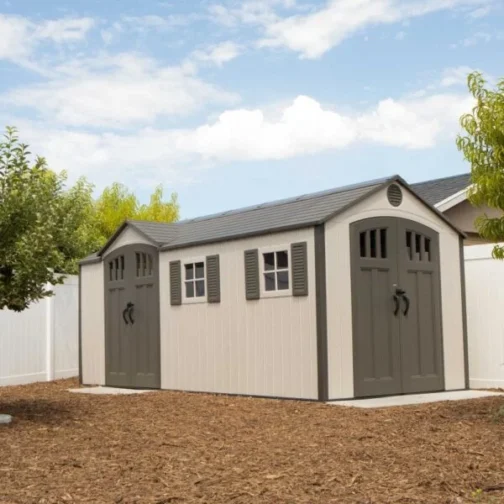 Lifetime 17.5×8 Dual Entry Plastic Shed Kit W/ Floor & Windows - Image 6