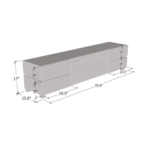Bono 01 WH-EF Fireplace TV Stand - Image 2