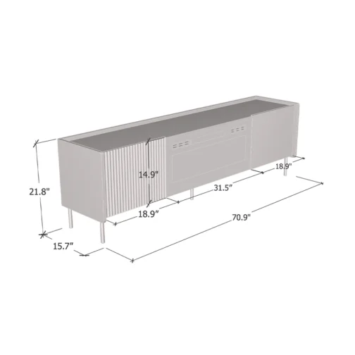 Brandy 180 WH-EF Fireplace TV Stand - Image 2