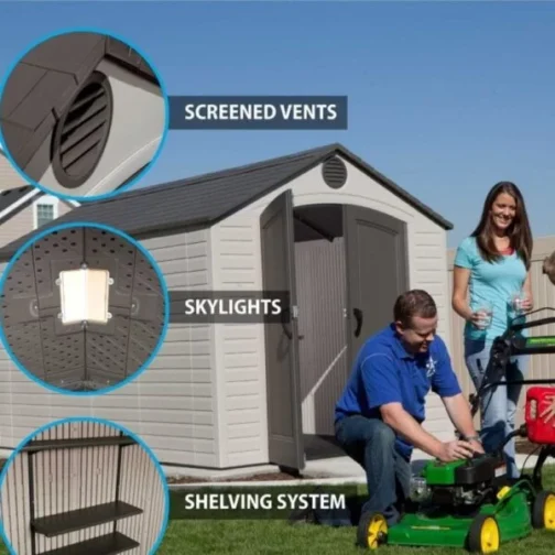 Lifetime 8×12.5 Plastic Storage Shed Kit W/ Floor - Image 3