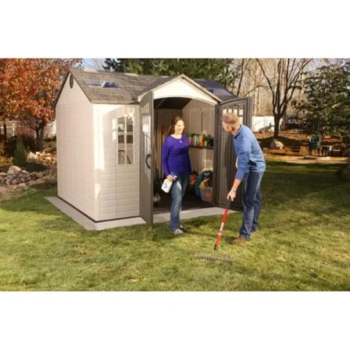 Lifetime 10×8 Plastic Garden Storage Shed W/ Floor - Image 2