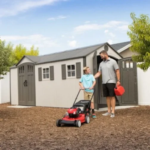 Lifetime 17.5×8 Dual Entry Plastic Shed Kit W/ Floor & Windows - Image 2