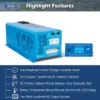 4000W DC 24V Split Phase Pure Sine Wave Inverter With Charger - Image 3