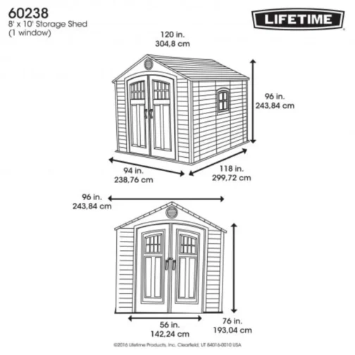 Lifetime 8×10 Outdoor Plastic Shed W/ Floor & Windows - Image 2