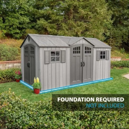 Lifetime 15×8 Rough Cut Backyard Storage Shed With Floor - Image 3