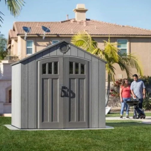 Lifetime 8×7.5 Rough Cut Plastic Storage Shed Kit W/ Floor - Image 4