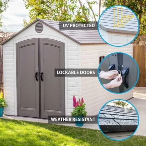 Lifetime 8×15 Plastic Storage Shed Kit W/ 2 Windows - Image 3