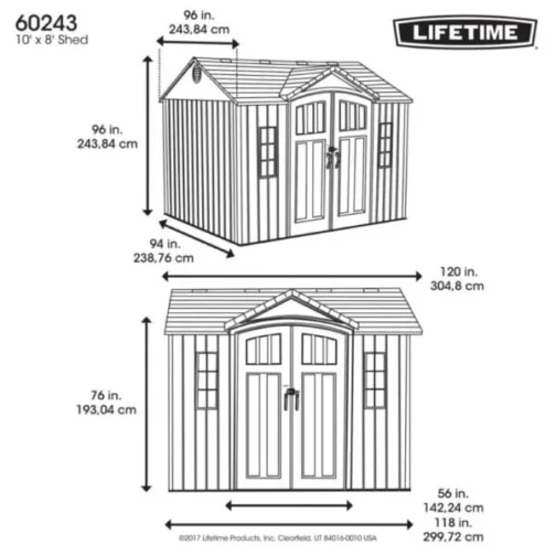 Lifetime 10×8 Plastic Side Entry Shed Kit W/ Floor & Windows - Image 5