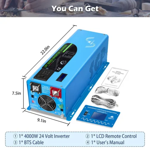 4000W DC 24V Split Phase Pure Sine Wave Inverter With Charger - Image 6