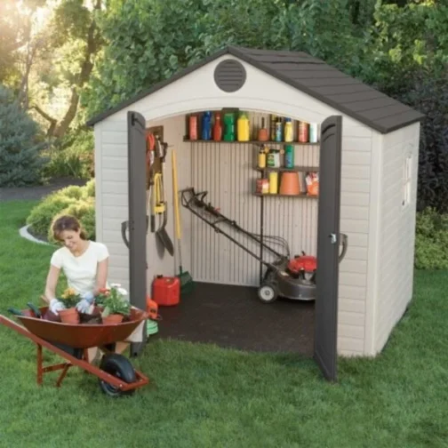 Lifetime 8×7.5 Plastic Outdoor Storage Shed Kit W/ Floor - Image 5