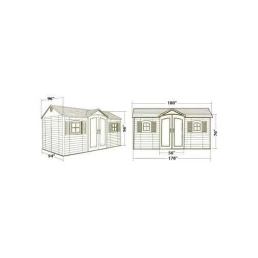 Lifetime 15×8 Plastic Garden Storage Shed Kit W/ Floor - Image 6