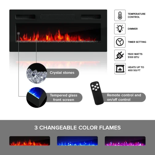 Luxe BL-EF Floating Fireplace TV Stand - Image 2