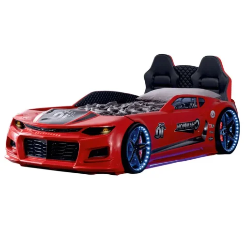 Champion Race Car Bed for Kids w/LEDs & Sound Effects