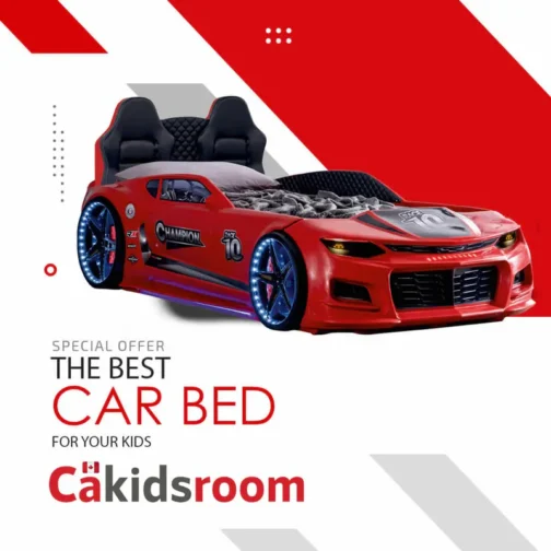 Champion Race Car Bed for Kids w/LEDs & Sound Effects - Image 2