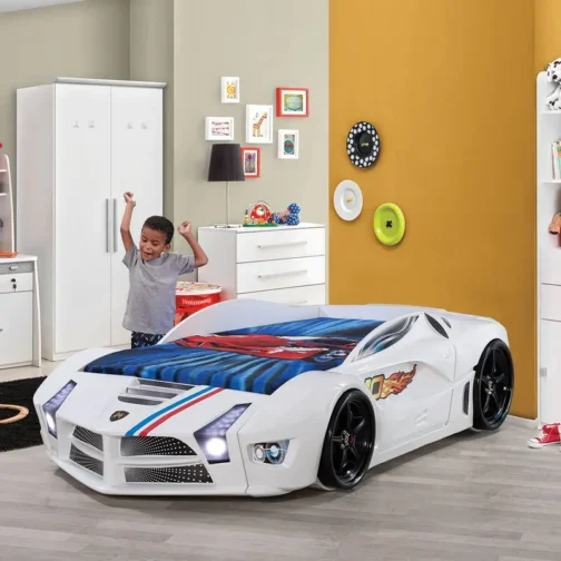 Moon Luxury Race Car Bed w/LEDs & Sound Effects - Image 2
