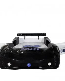 Premium POLICE Race Car Bed for Kids w/LEDs & Sound Effects