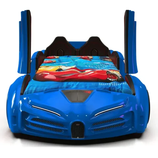 SPEEDY Race Car Bed for Kids w/LED Lights & Sounds Effects