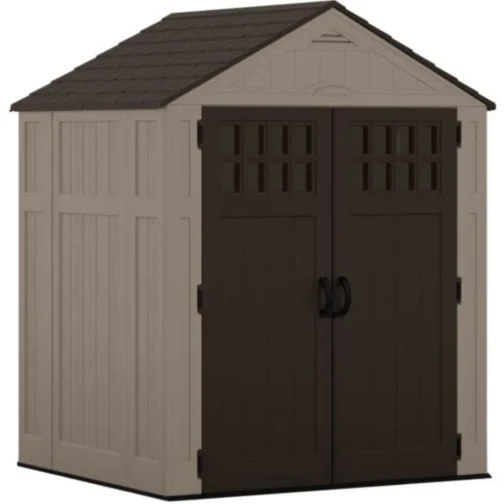 Suncast Everett® 6 ft. x 5 ft. Storage Shed – Dark Taupe