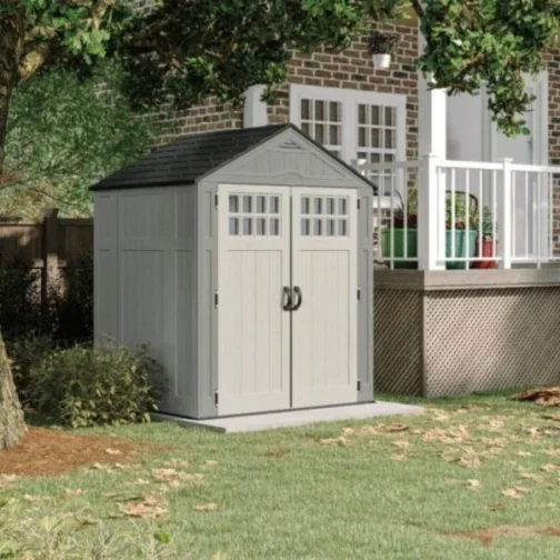 Suncast Everett® 6 ft. x 5 ft. Storage Shed – Dove Gray - Image 2