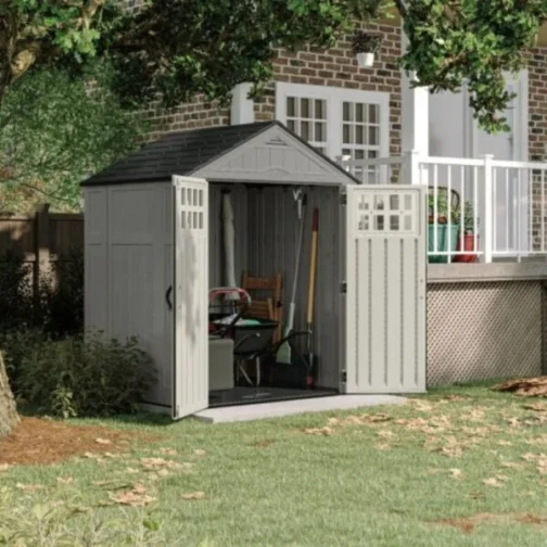 Suncast Everett® 6 ft. x 5 ft. Storage Shed – Dove Gray - Image 3