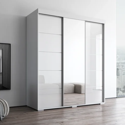 Aria 3D Wardrobe with Mirror - Image 4