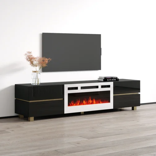 Bono 01 WH-EF Fireplace TV Stand - Image 4