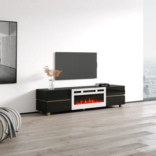 Bono 01 WH-EF Fireplace TV Stand - Image 5