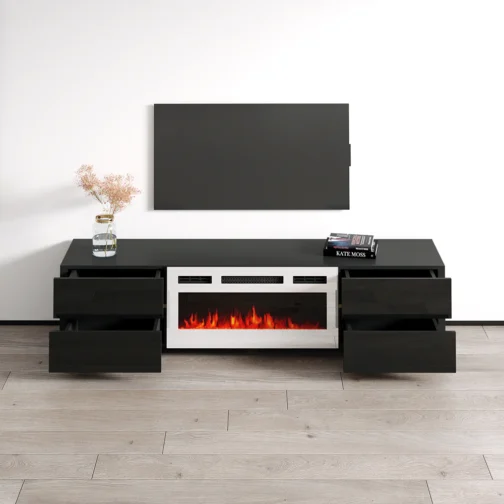 Bono 01 WH-EF Fireplace TV Stand - Image 6