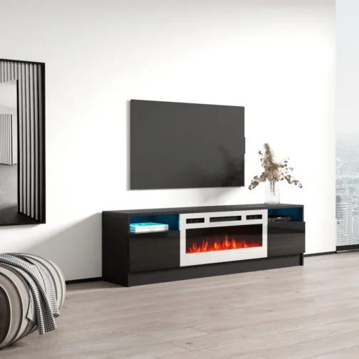 Duke 01 WH-EF Fireplace TV Stand - Image 4