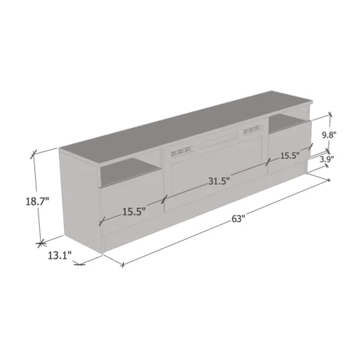 Duke 01 WH-EF Fireplace TV Stand - Image 6