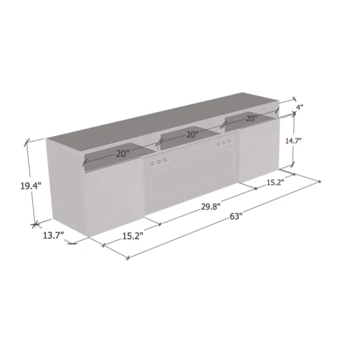 Giza WH-EF Floating Fireplace TV Stand - Image 7